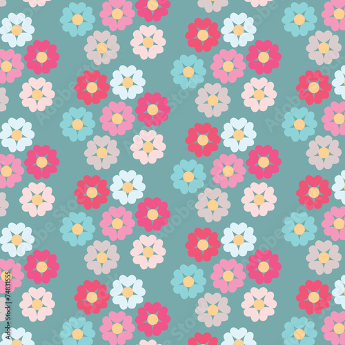 Seamless pastel trendy flowers from shape heart illustration b