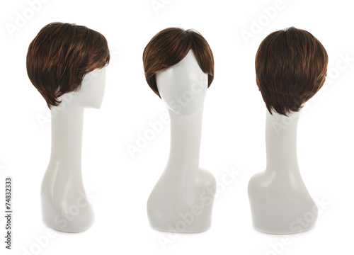 Hair wig over the mannequin head photo
