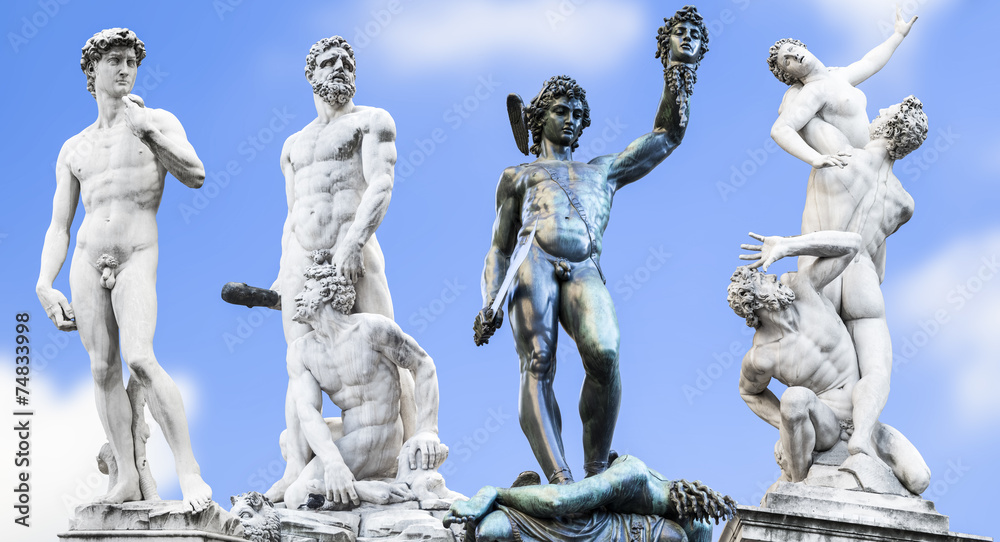 Perseus holding head of Medusa,.Michelangelo's David,.Hercules a Stock  Photo | Adobe Stock