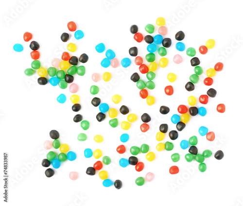 Multiple ball candies spilled over the surface