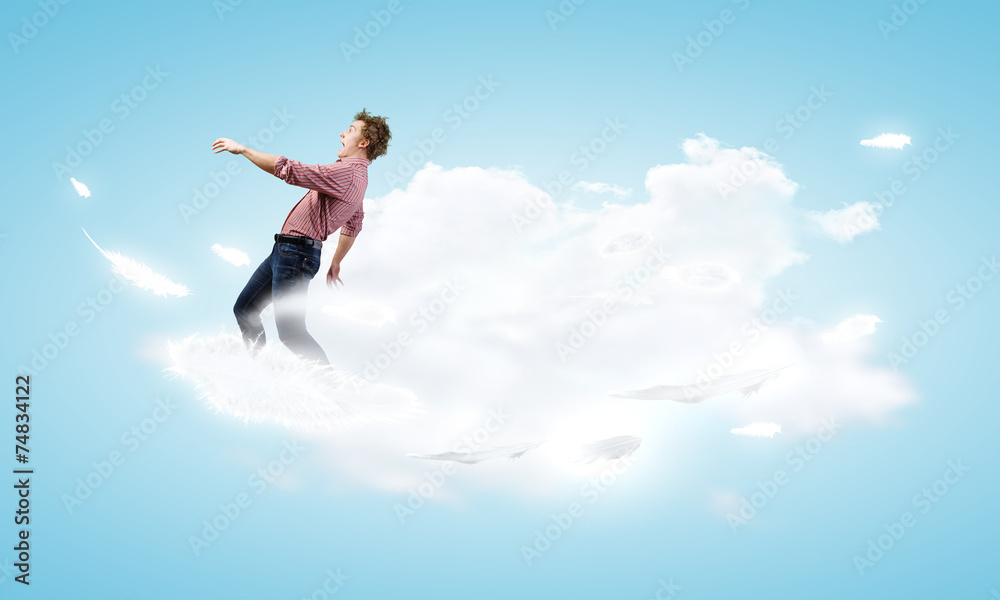 Man on cloud