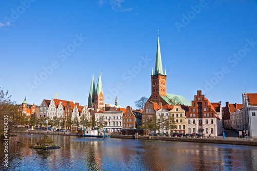 Skyline of Lubeck old town, Germany