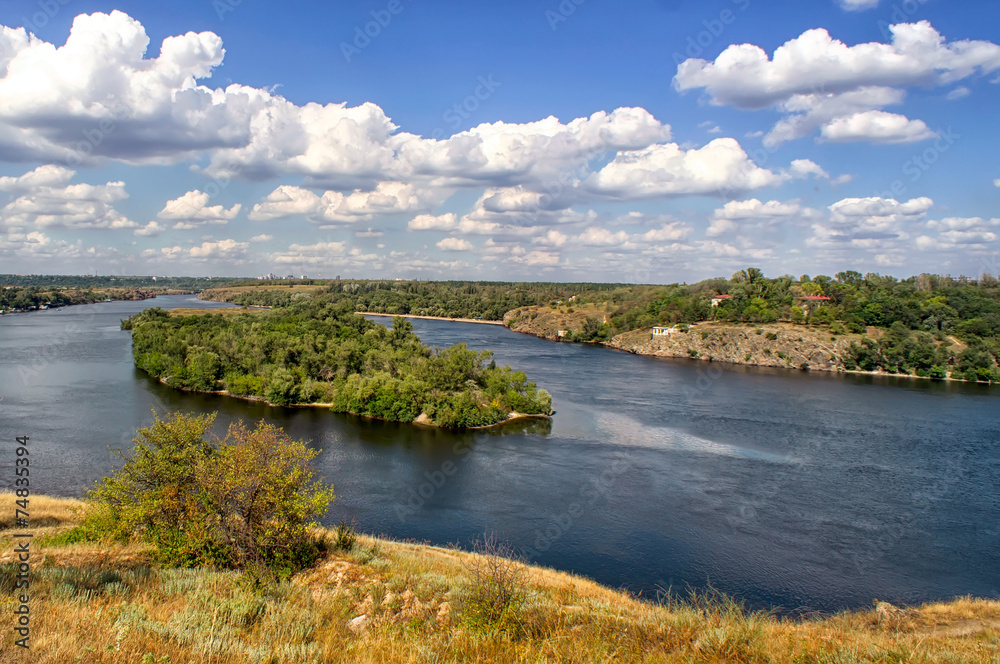 Summer landscape with river