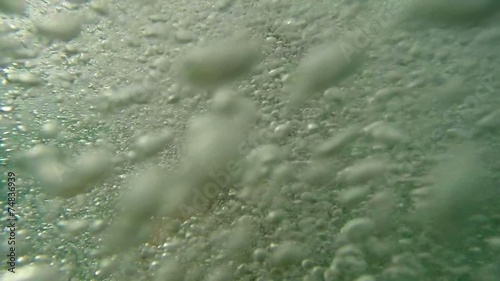 Underwater bubles from men drowning