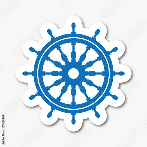 Logo gouvernail de bateau.