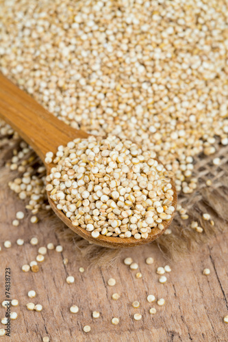 quinoa in a wooden spoon