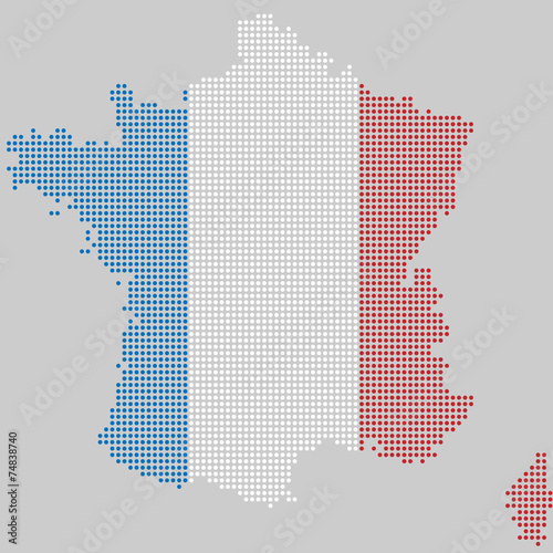 Frankreich Flagge gepunktet