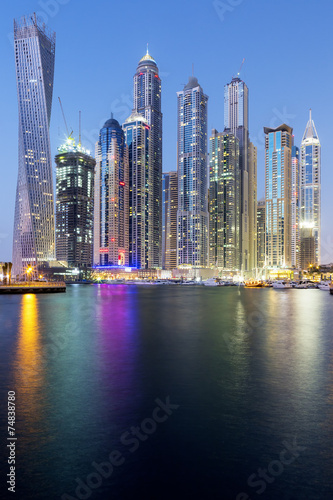 Vertical view of Skyscrapers in Dubai Marina