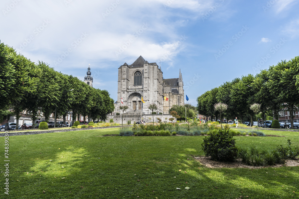 The Sainte-Waudru Collegiate Church in Mons, Belgium