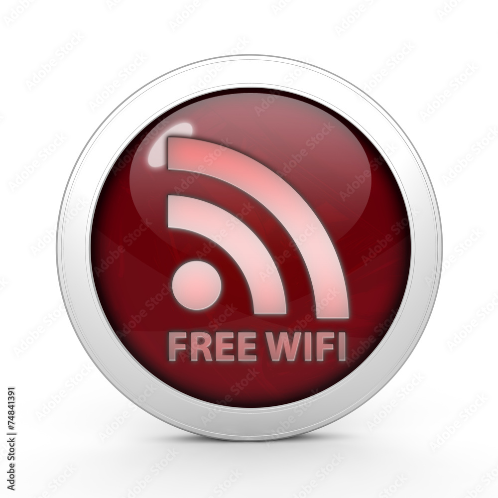 Free wifi circular icon on white background Free wifi circular icon on white background