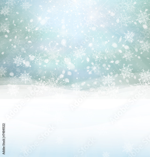 Vector winter snowy background. © rvika