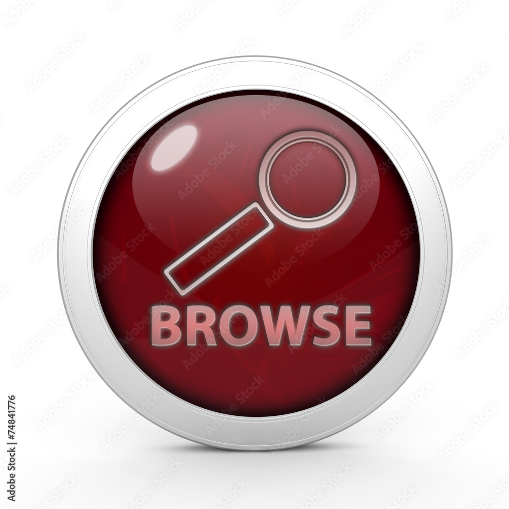 Browse circular icon on white background Browse circular icon on white background