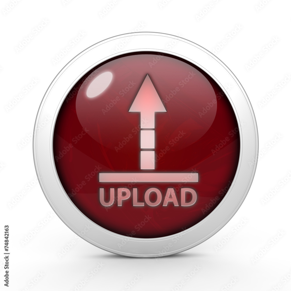 Upload circular icon on white background Upload circular icon on white background