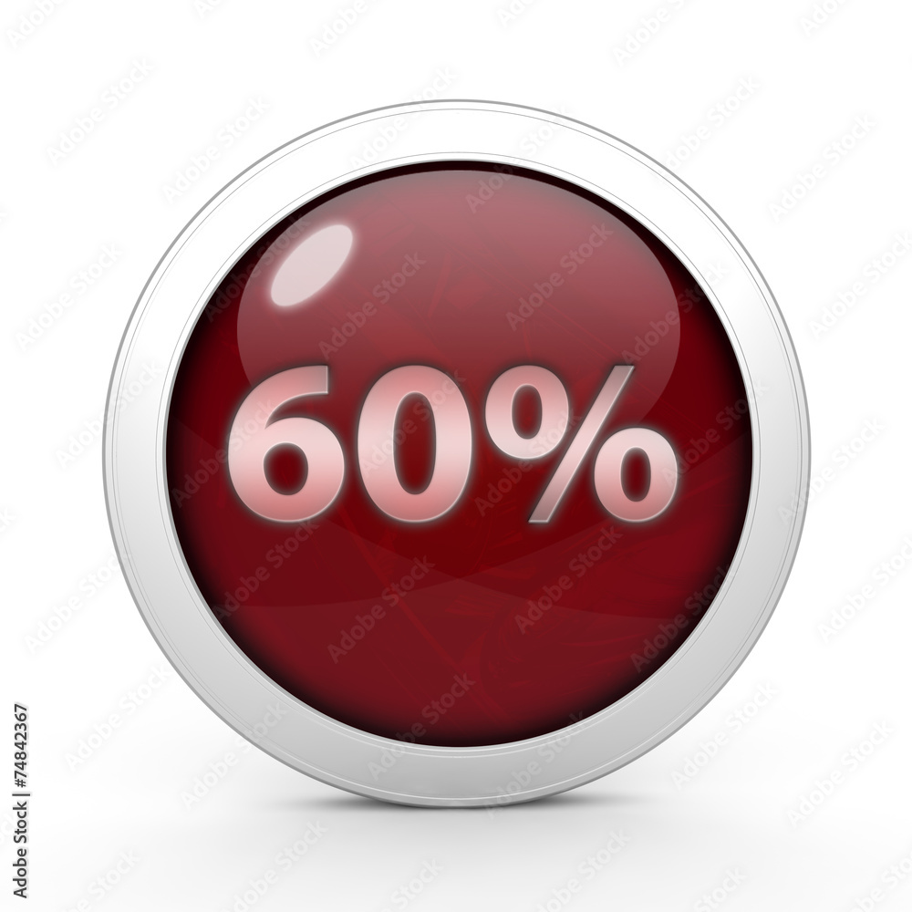 Sixty percent circular icon on white background Sixty percent circular icon on white background