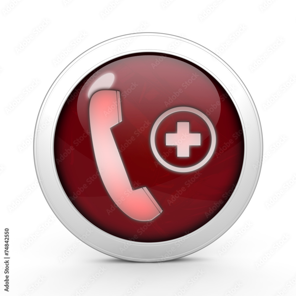 Emergency circular icon on white background Emergency circular icon on white background