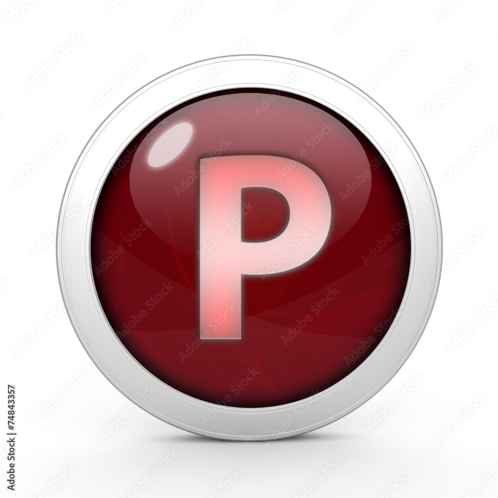 Parking circular icon on white background Parking circular icon on white background