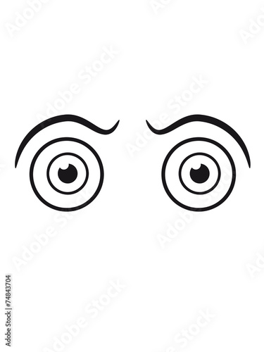 Fotografie Frightened eyes anxiously comic