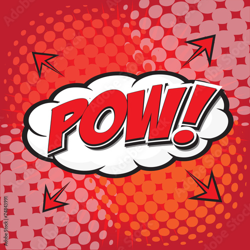 POW! wording sound effect set design for comic background