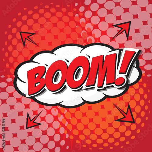 BOOM! wording sound effect set design for comic background