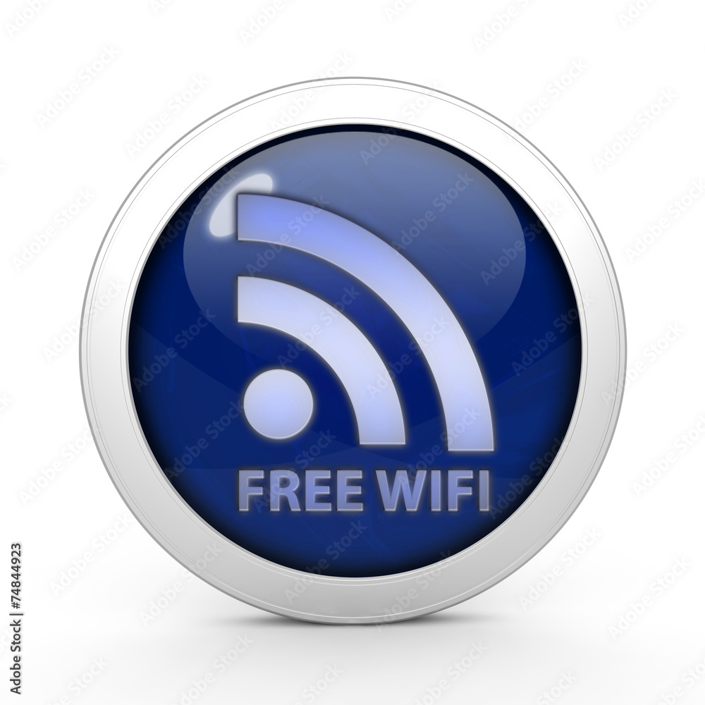 Free wifi circular icon on white background Free wifi circular icon on white background