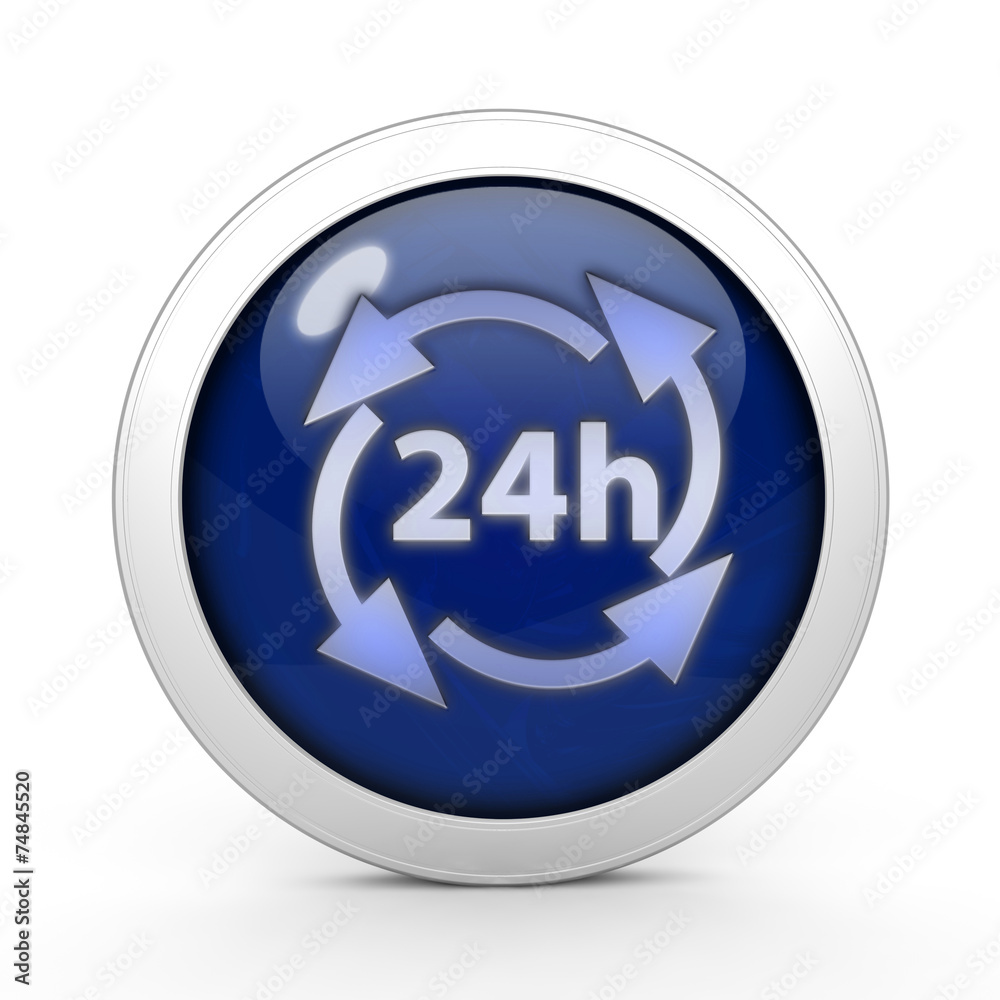 24 hours circular icon on white background 24 hours circular icon on white background