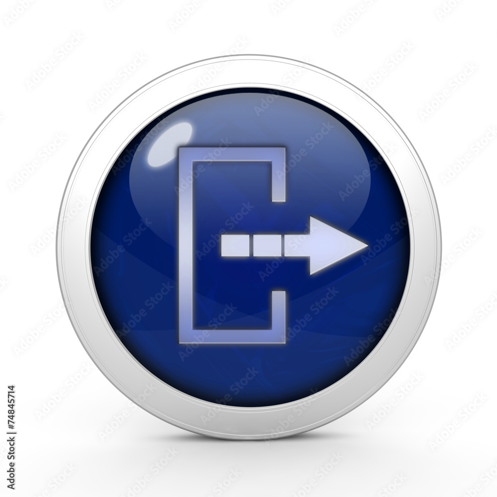 Logout circular icon on white background