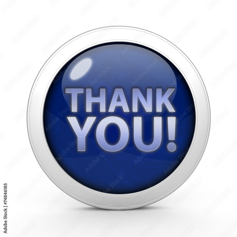 Thank you circular icon on white background Thank you circular icon on white background