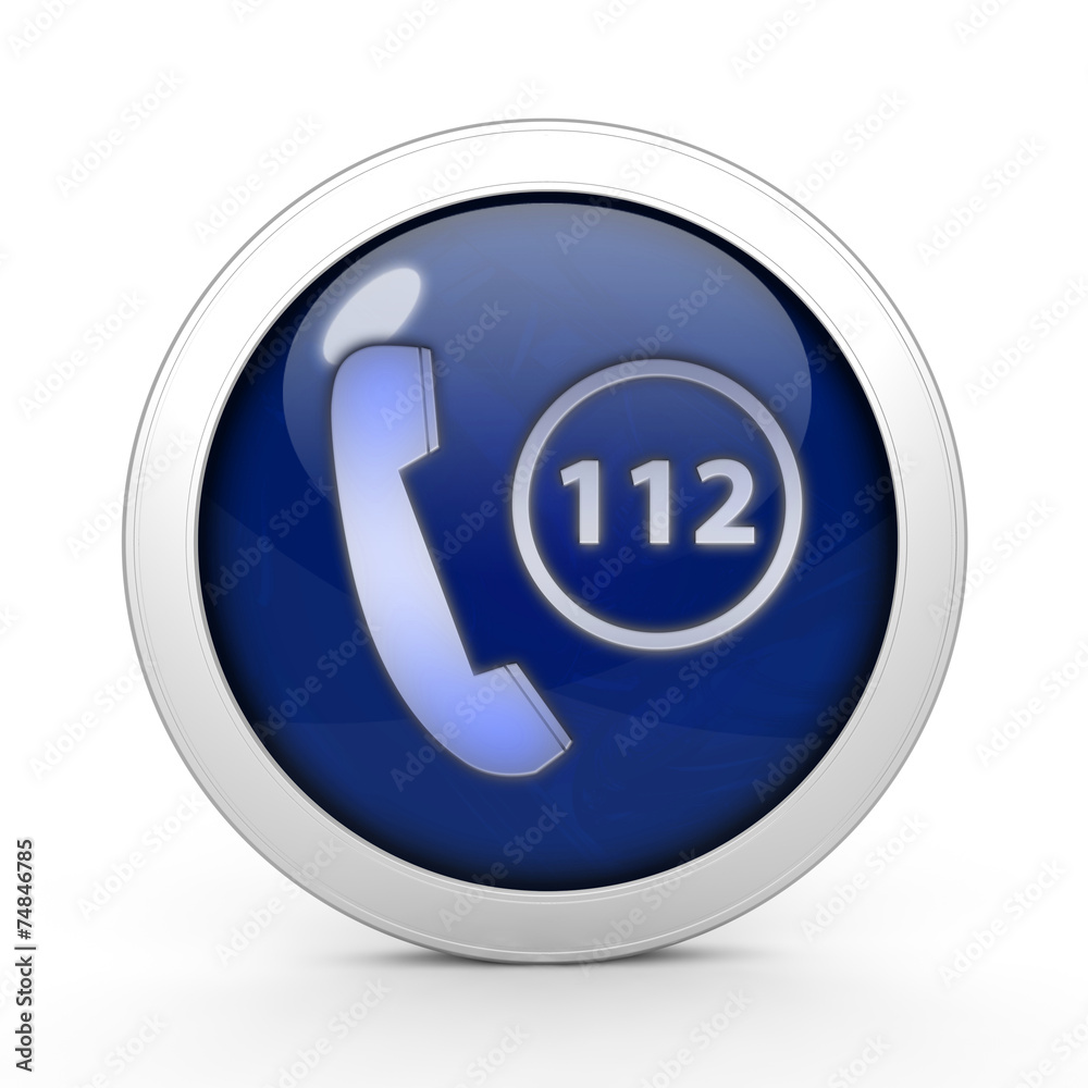 112 circular icon on white background 112 circular icon on white background