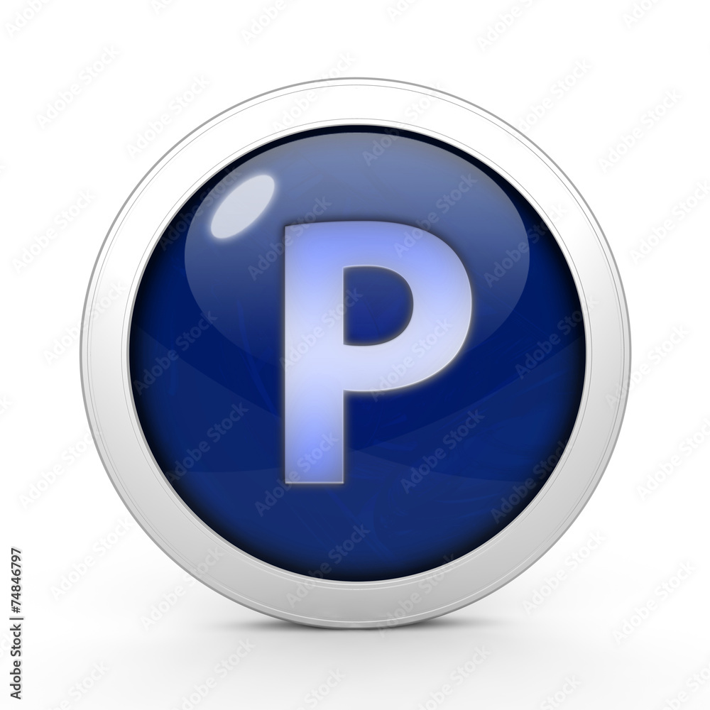 Parking circular icon on white background Parking circular icon on white background
