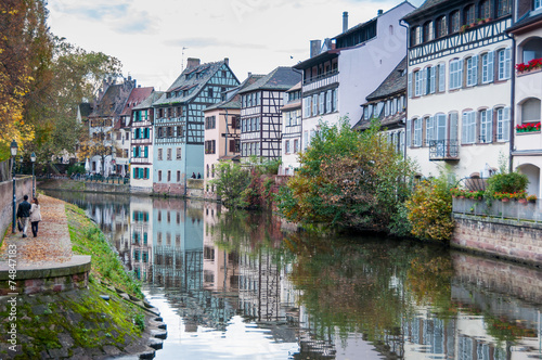 STRASBOURG, FRANCE - OCTOBER 25: Canal in Petite France area, oc