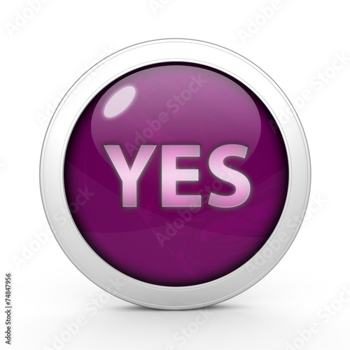 yes circular icon on white background