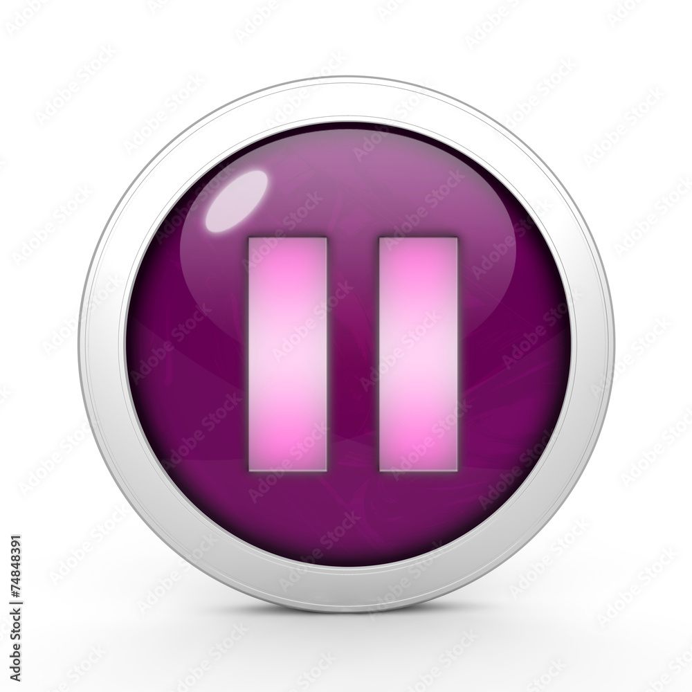 pause circular icon on white background pause circular icon on white background