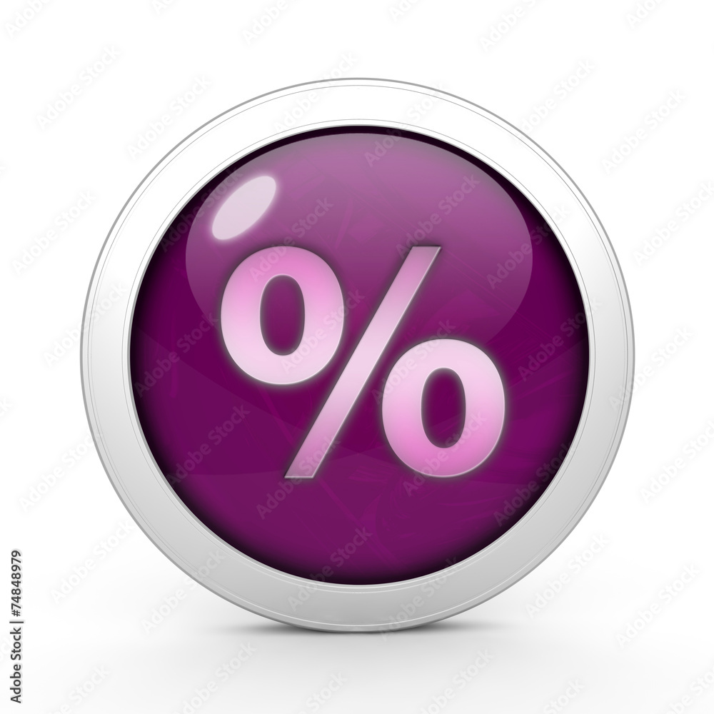 Percent circular icon on white background Percent circular icon on white background