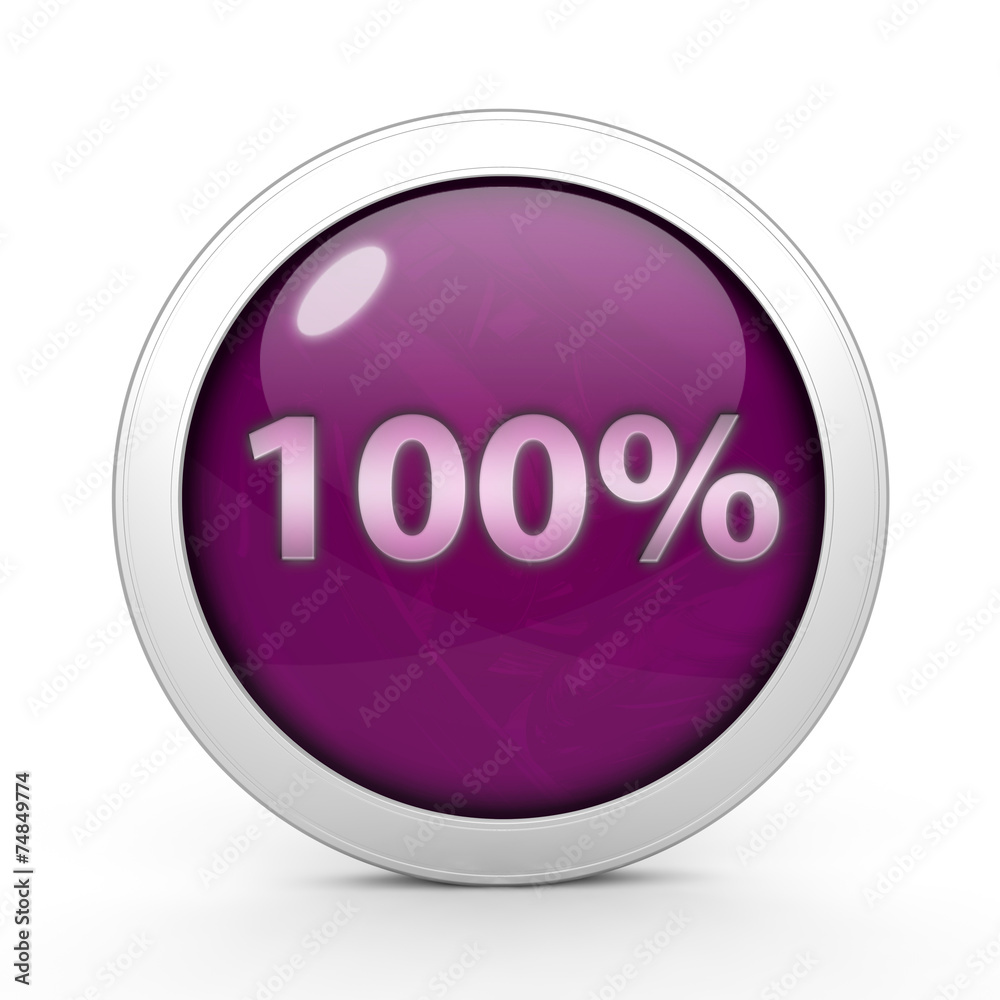 Hundred percent circular icon on white background Hundred percent circular icon on white background