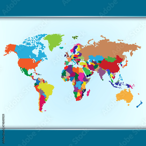 Simple colorful world map