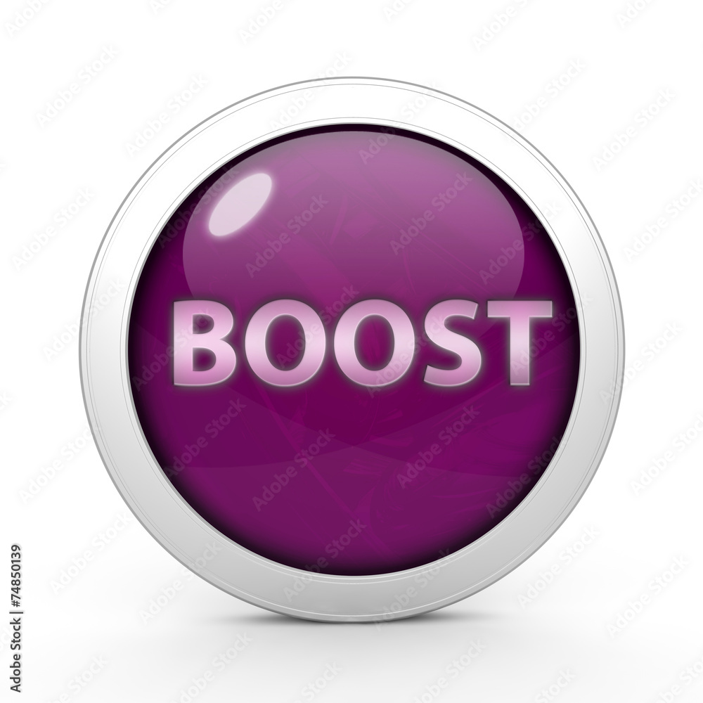 Boost circular icon on white background Boost circular icon on white background