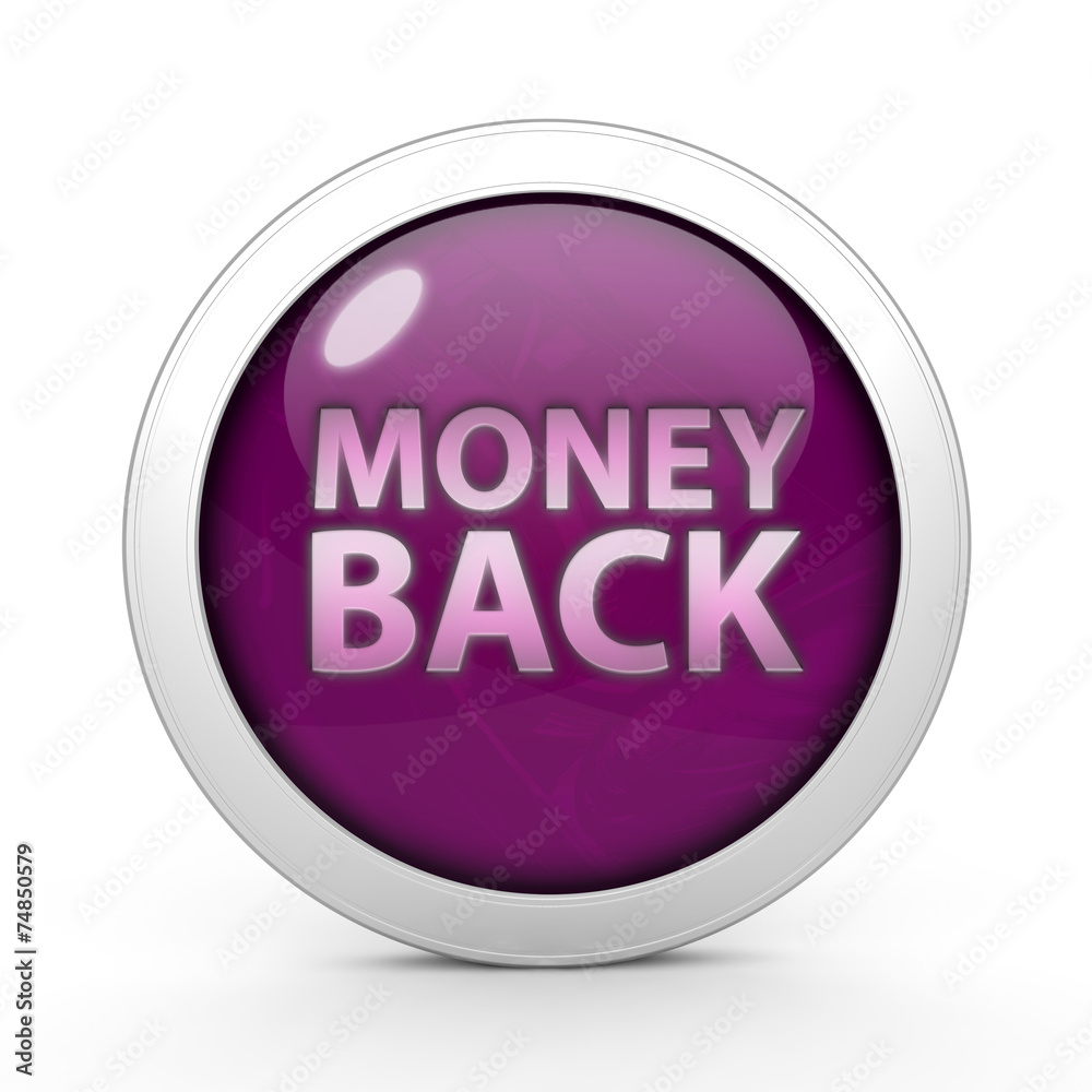 Money back circular icon on white background Money back circular icon on white background