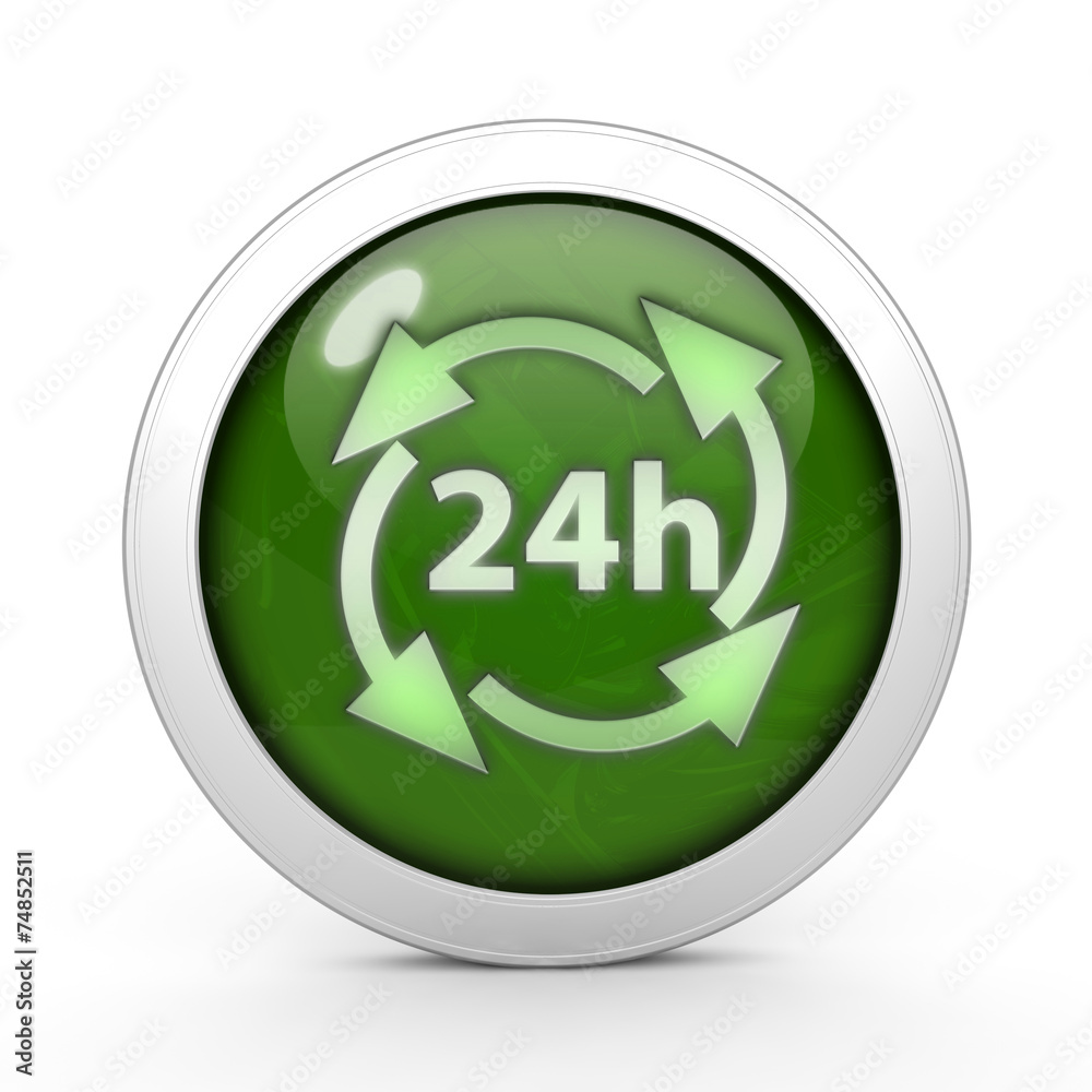 24 hours circular icon on white background 24 hours circular icon on white background