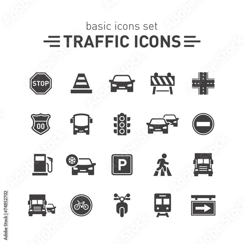 Traffic icons set.