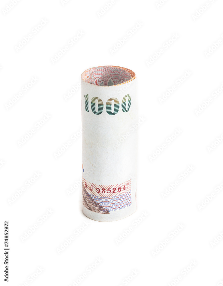 Rolls of banknote of Thai currency