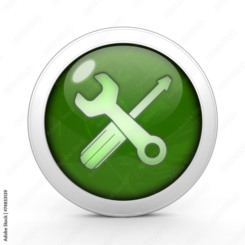 Settings circular icon on white background Settings circular icon on white background