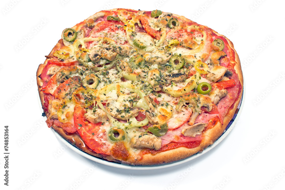 Delicious italian pizza isolate on white