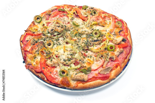 Delicious italian pizza isolate on white