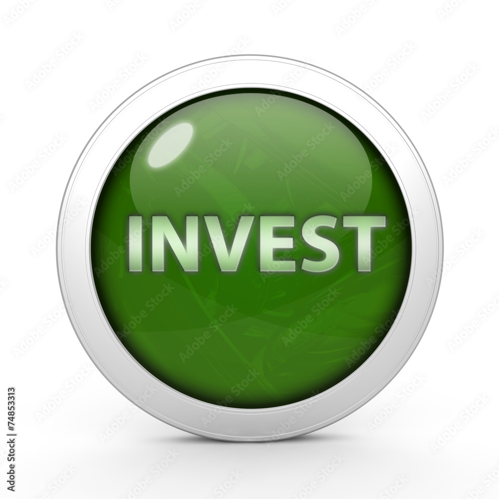 Invest circular icon on white background Invest circular icon on white background