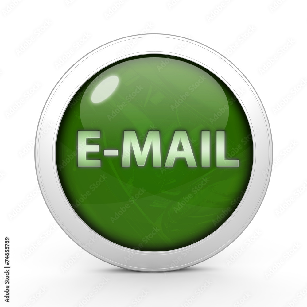 E-mail circular icon on white background E-mail circular icon on white background