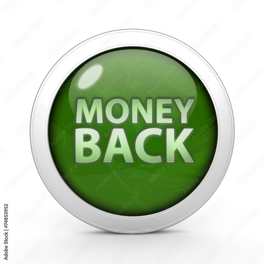 Money back circular icon on white background Money back circular icon on white background