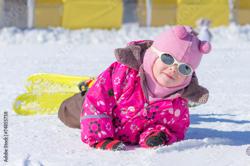 Girl in skiing