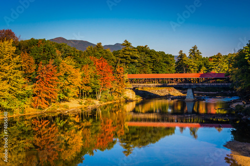 The Saco River Covered Bridge in Conway, New Hampshire.