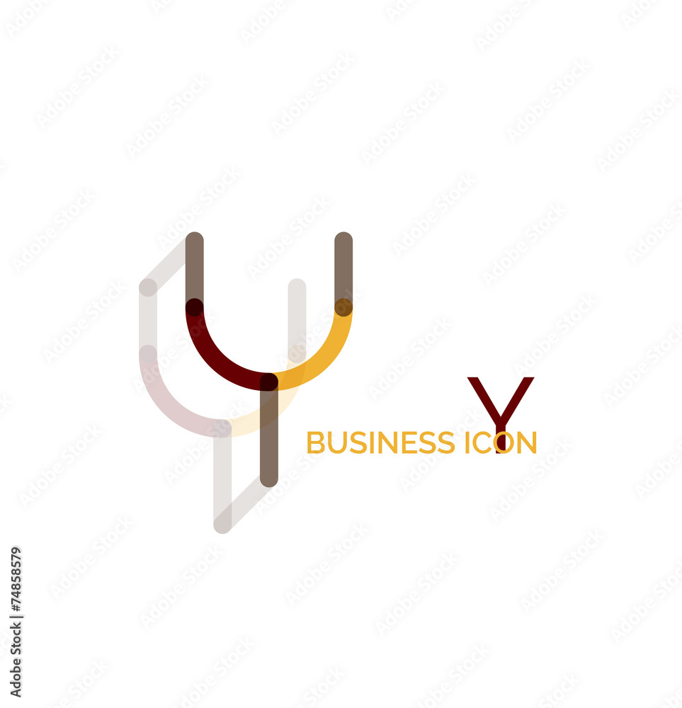 Minimal line font design, letter Y Minimal line font design, letter Y