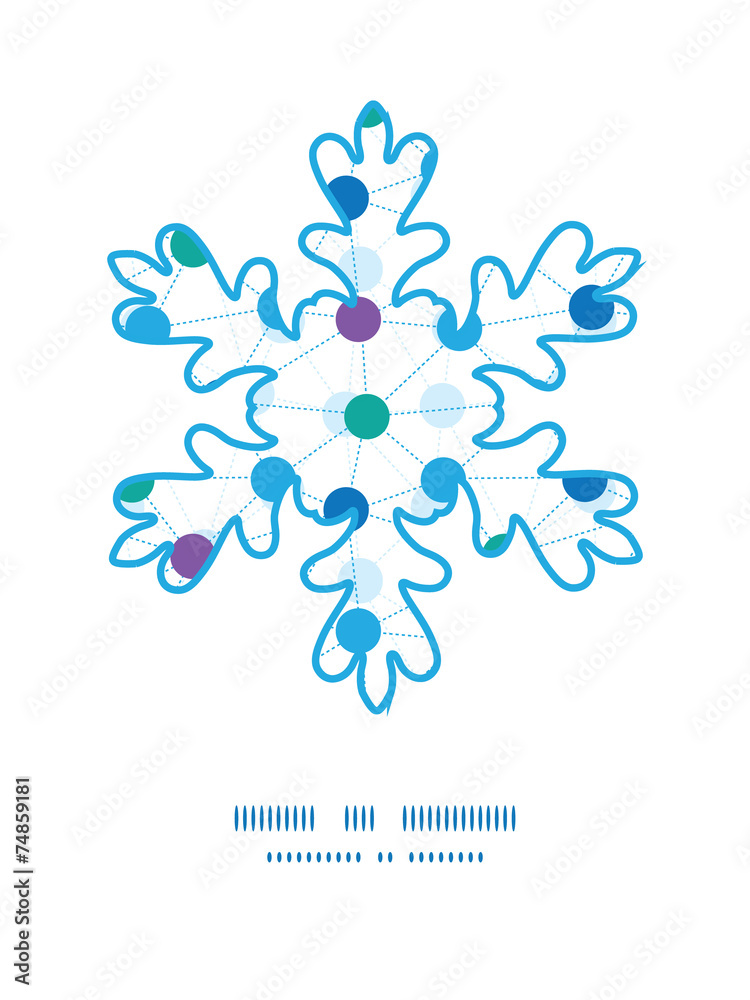 Vector connected dots Christmas snowflake silhouette pattern Vector connected dots Christmas snowflake silhouette pattern